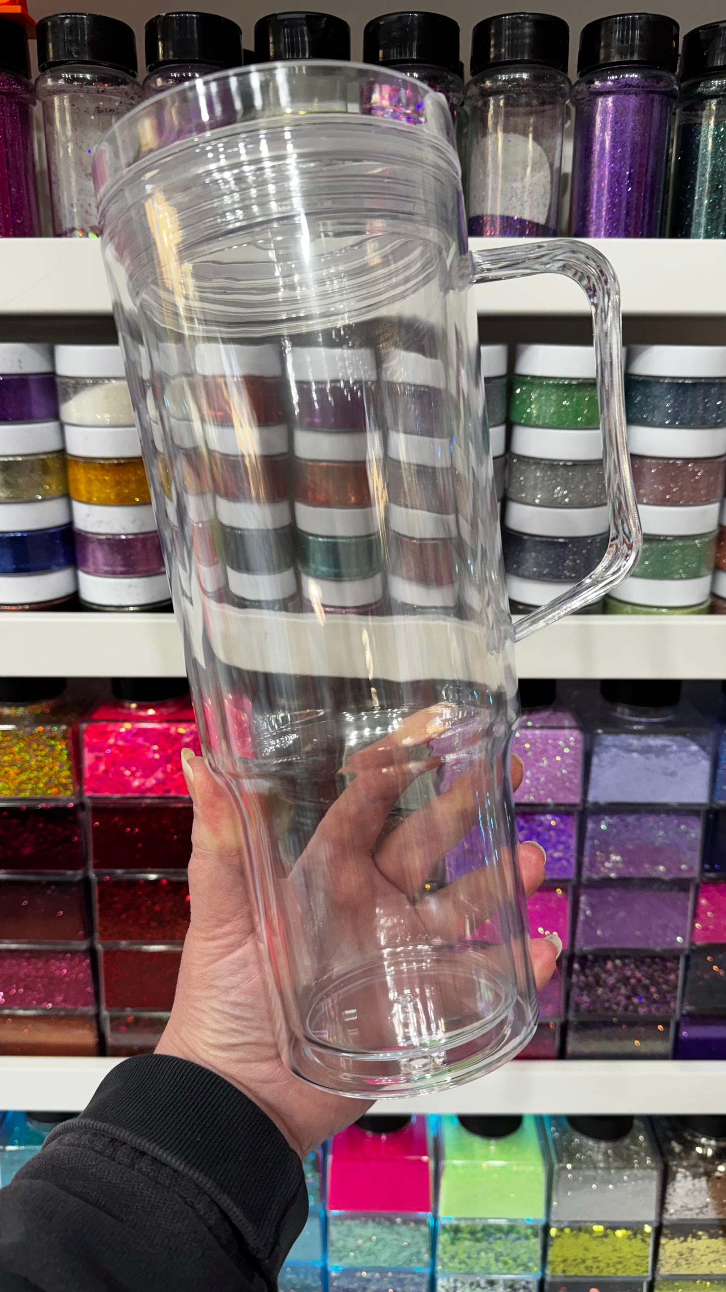 40oz Handled (No Globe) with name and bow decal