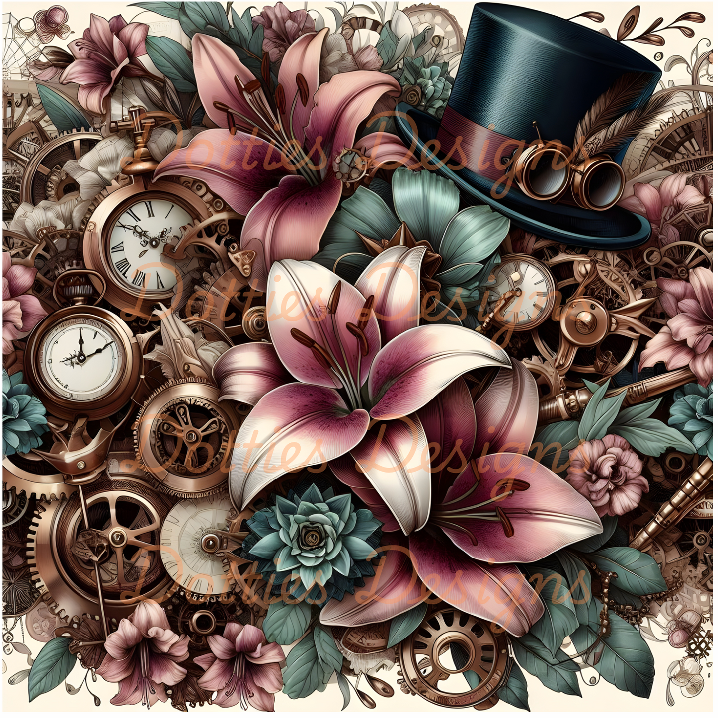 #13 Steam Punk - 10"x 10" Printed Vinyl