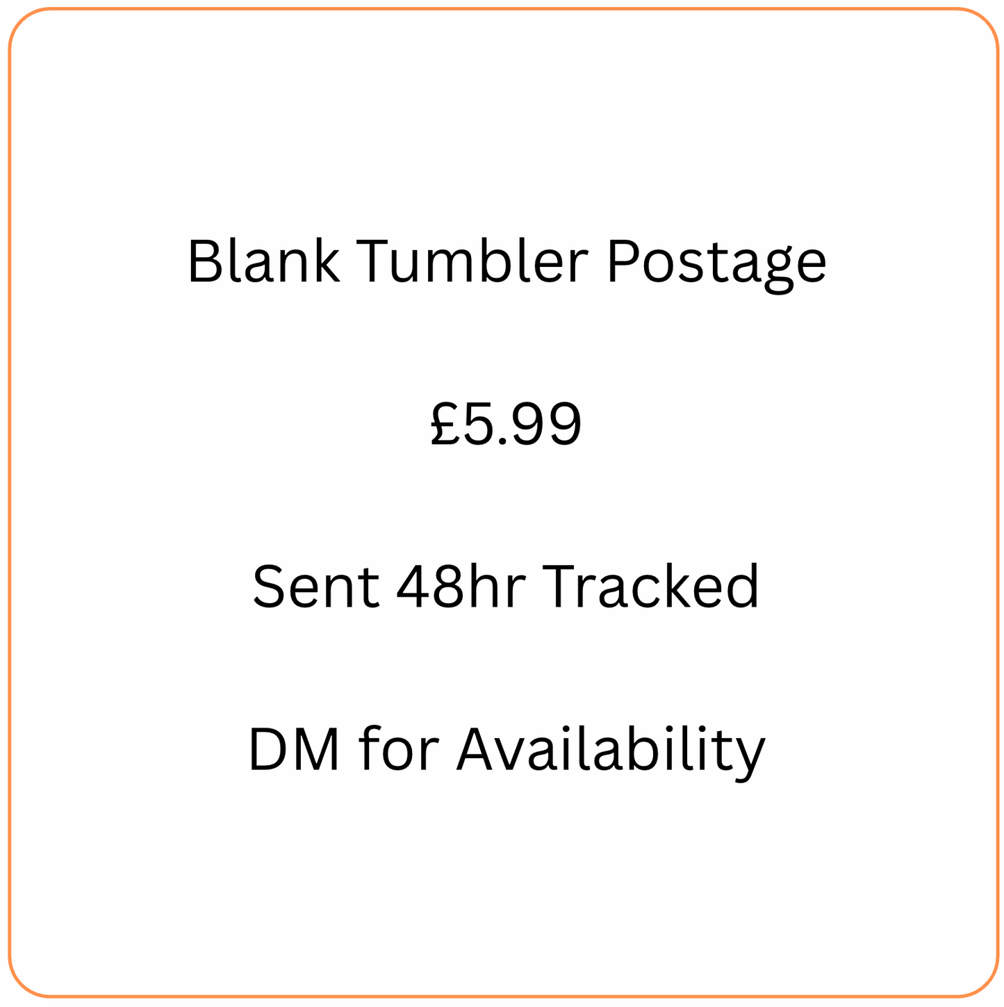 Blank Tumbler Postage