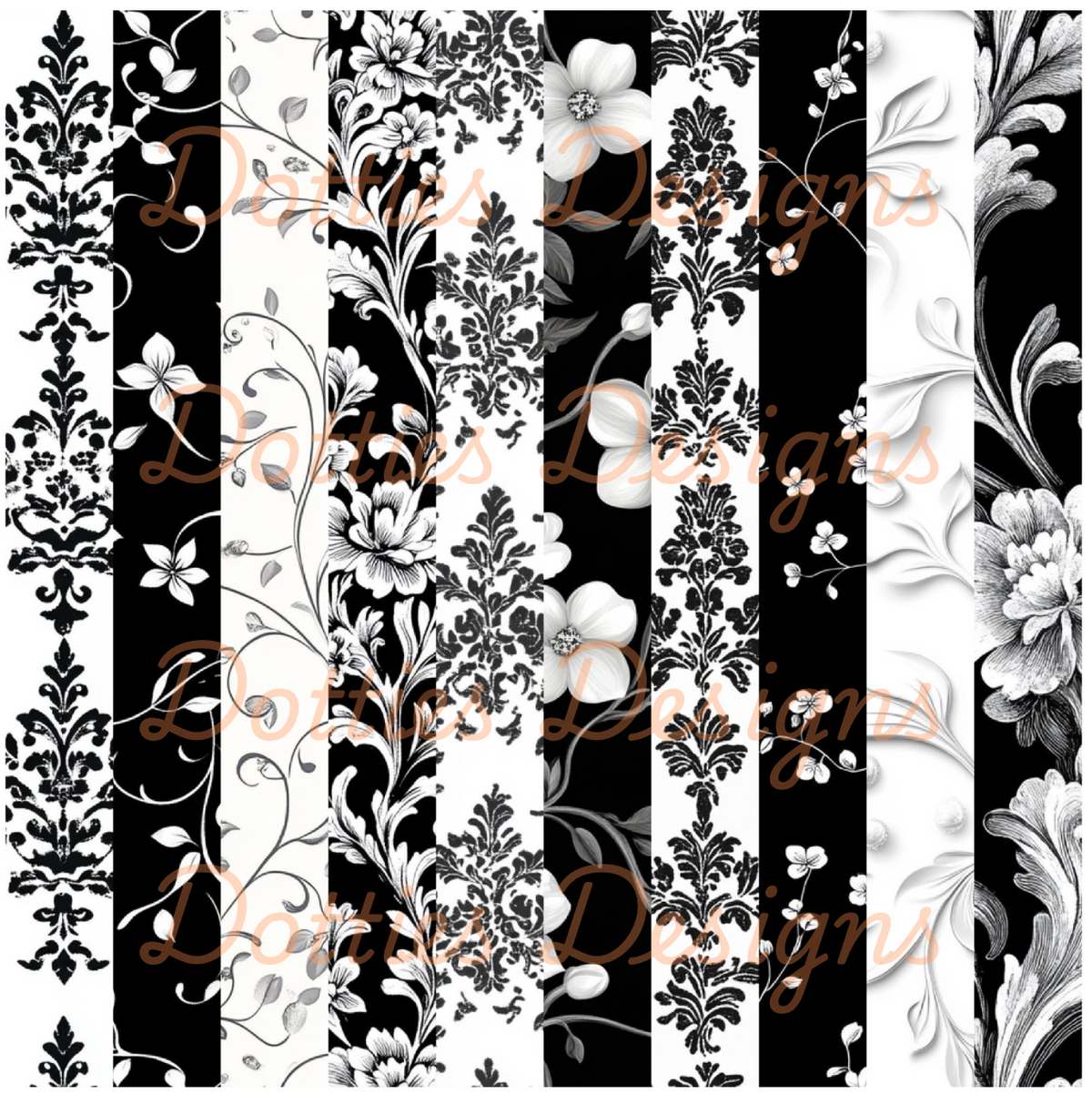 Black & White Washi/Stripe Vinyl