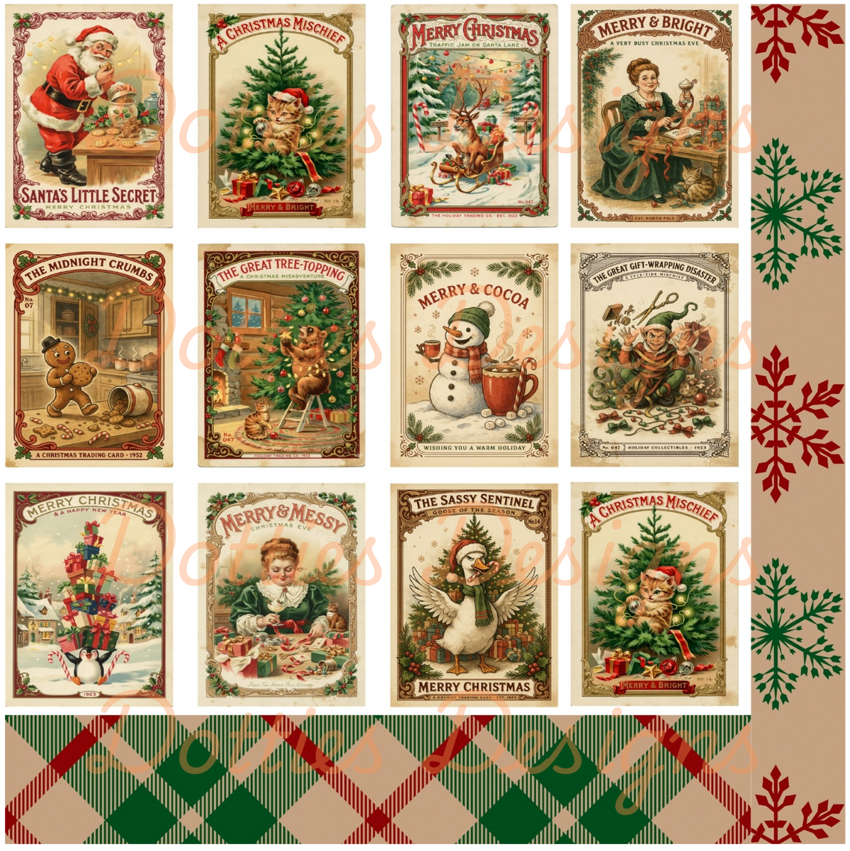 Vintage Cards Decal Vinyl