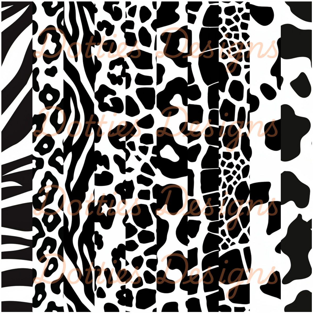 Black & White Animal/Stripe Vinyl