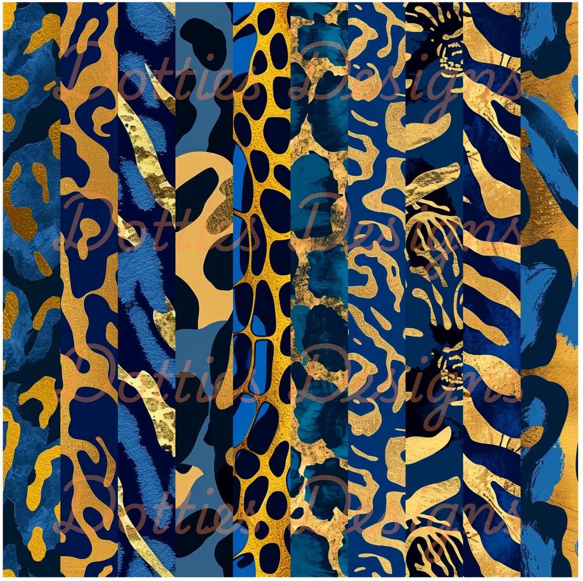 Navy & Gold/Stripe Vinyl