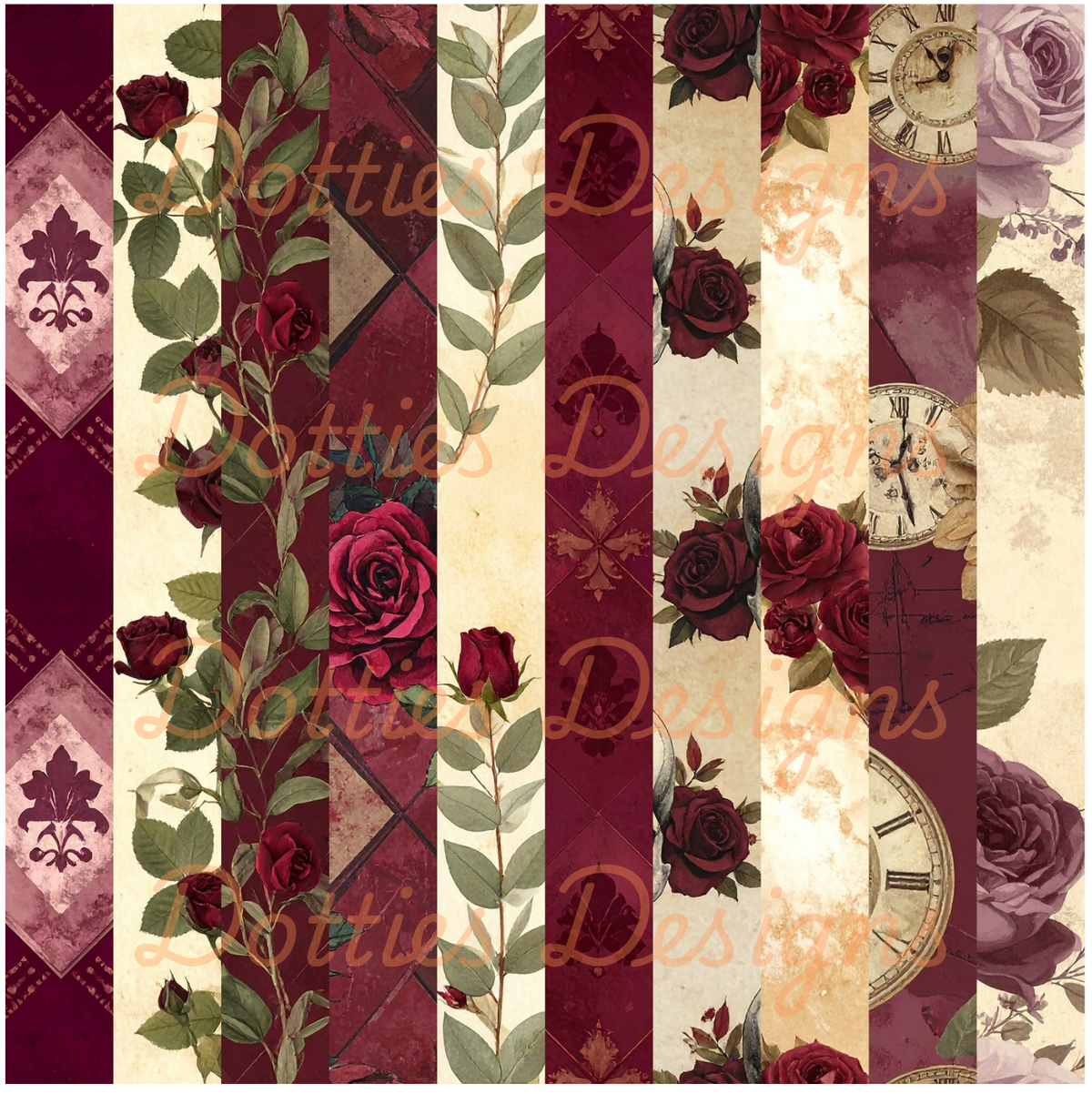 Vintage Rose/Stripe Vinyl