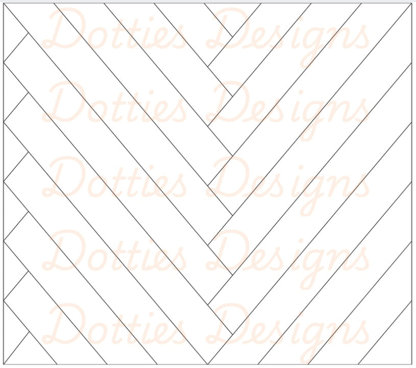Herringbone Pattern Large B1.4 - Large Cut Herringbone Pre Cut Template – Dotties Designs