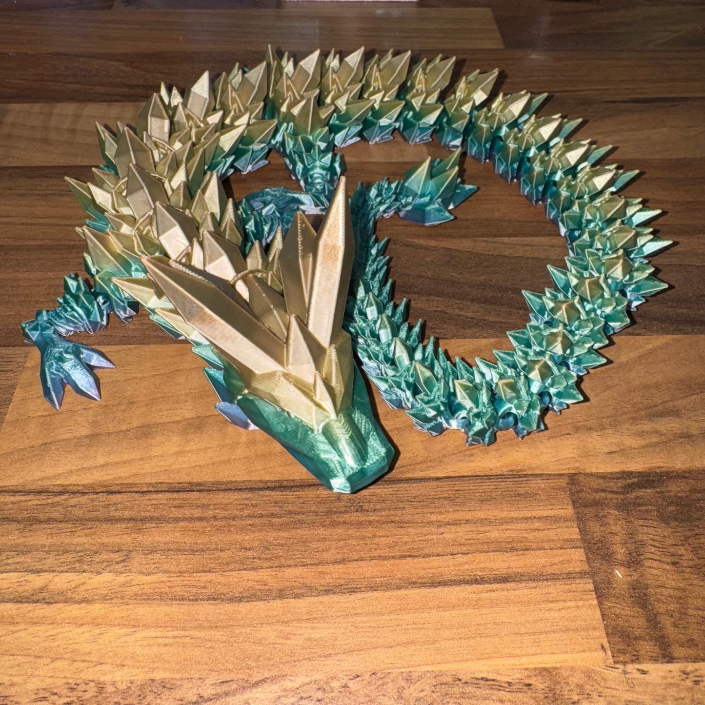 #2 Tik Tok Tickets - 3D Printed Large Crystal Dragon (Pastel Blue/Teal/Yellow)