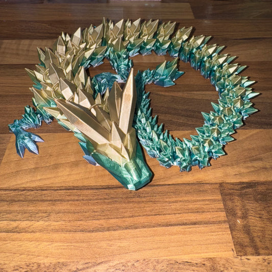 #2 Tik Tok Tickets - 3D Printed Large Crystal Dragon (Pastel Blue/Teal/Yellow)