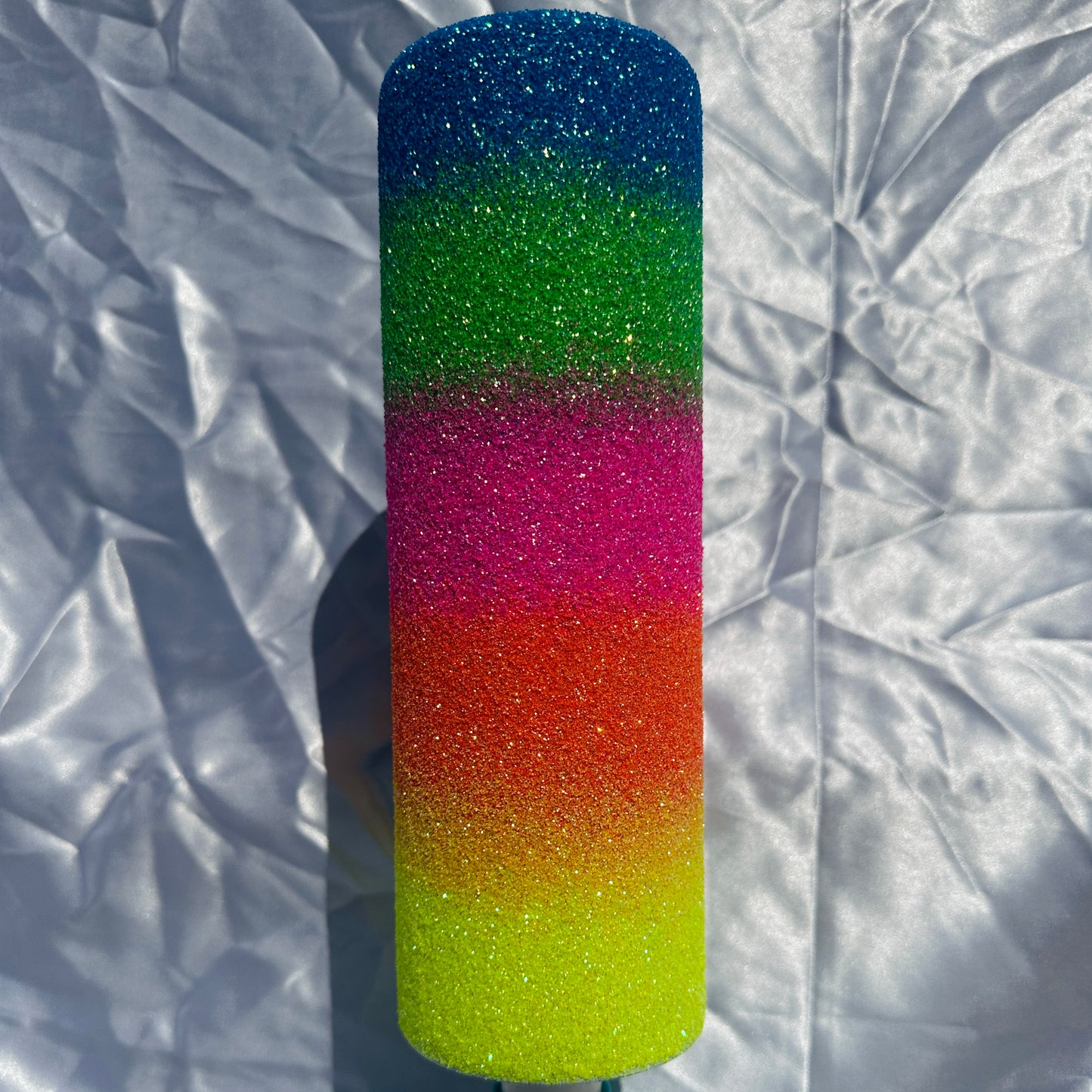 All About That Rainbow Ombre Glitter Base - 30oz Skinny Straight Tumbler