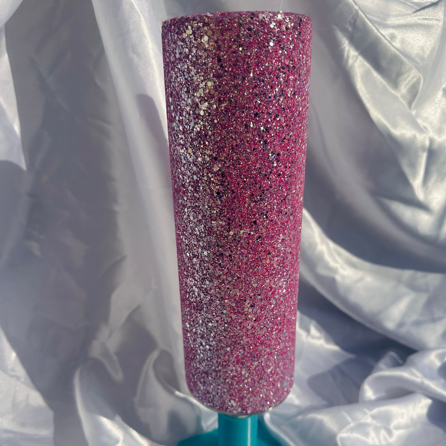 All About That Pink Glitter Base - 30oz Skinny Straight Tumbler