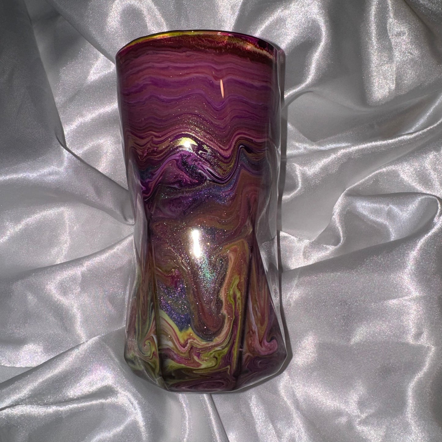 RTS 45cl Glass - Purple/Green/Gold Swirl