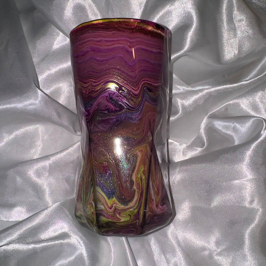 RTS 45cl Glass - Purple/Green/Gold Swirl