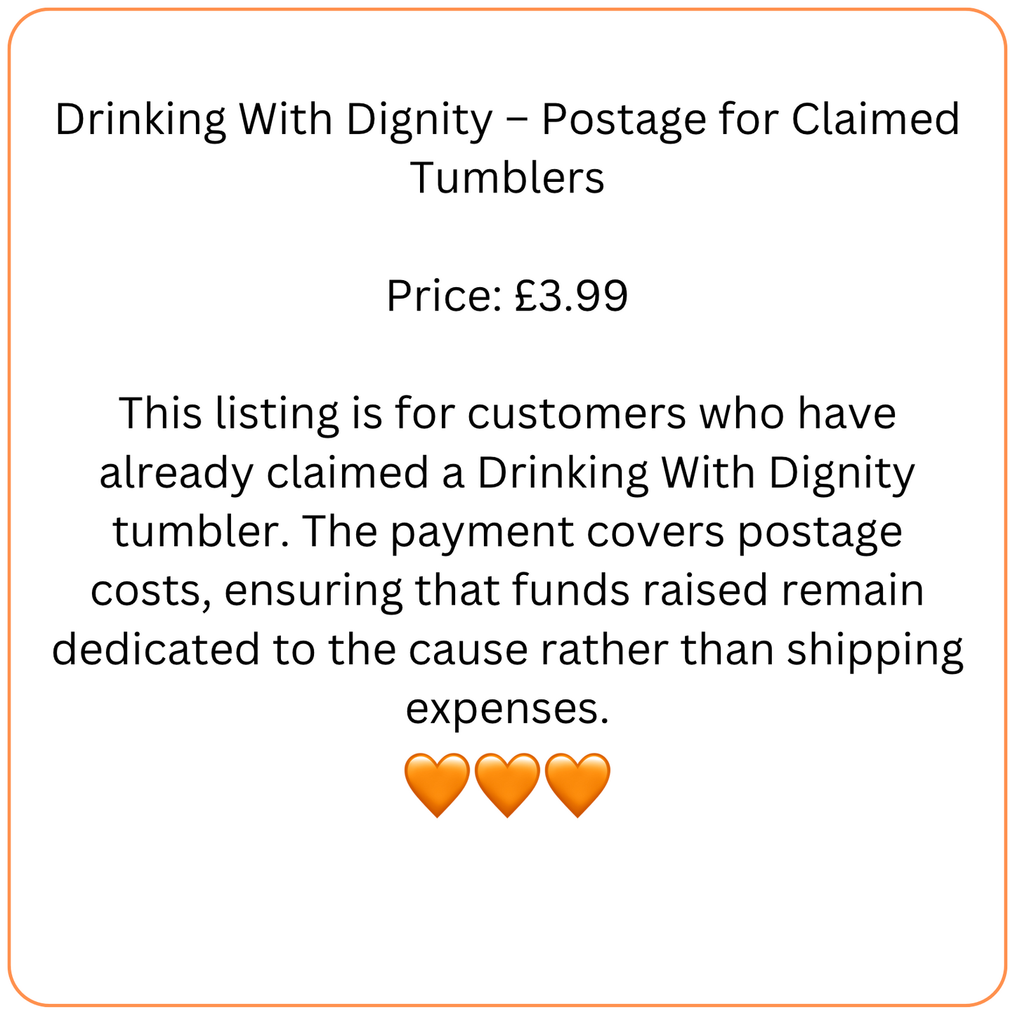 Drinking With Dignity – Postage for Claimed Tumblers