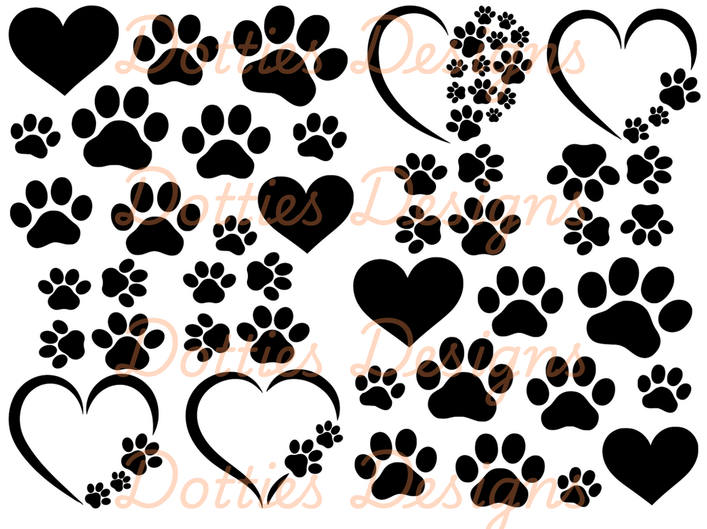 Paw Prints & Hearts Peekaboo (Beginner)