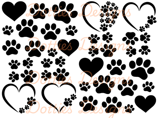 Paw Prints & Hearts Peekaboo (Beginner)