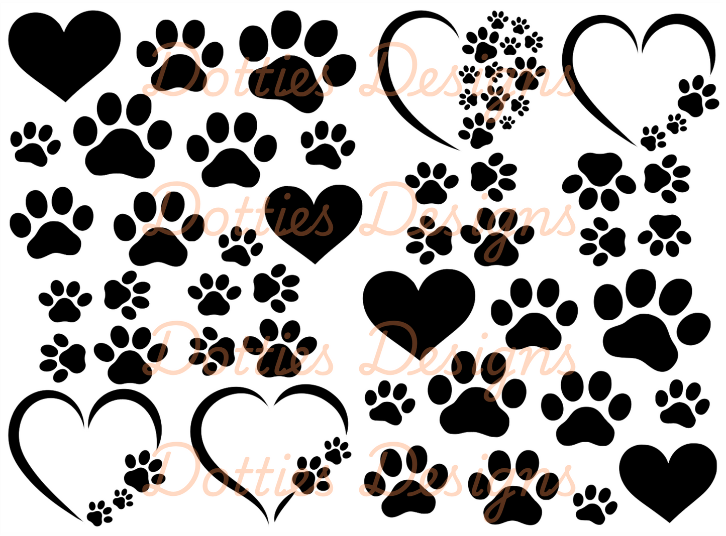 Paw Prints & Hearts Peekaboo (Beginner)