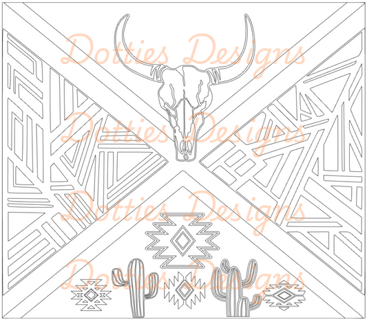 KGD Shattered Bull Skull Pre Cut Template