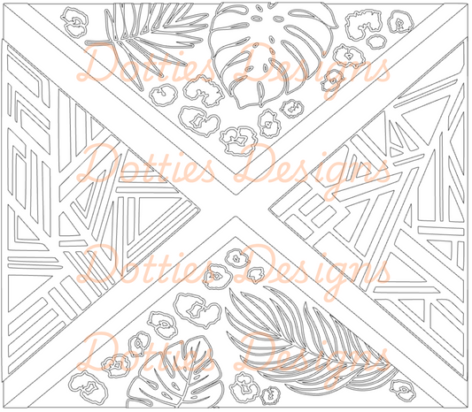 KGD Shattered Monstera Pre Cut Template