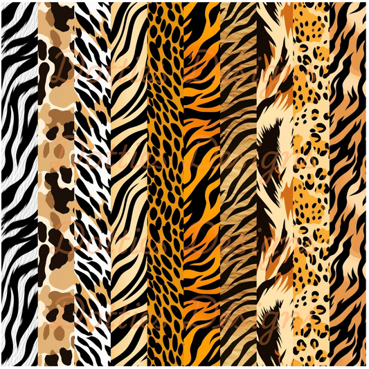 Orange Animal Print Washi/Stripe Vinyl