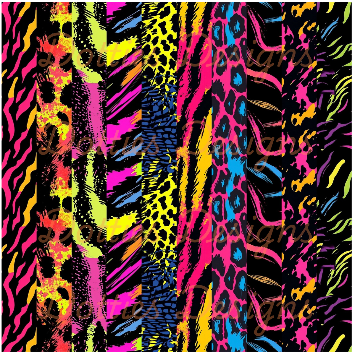 Neon Animal Print Washi/Stripe Vinyl