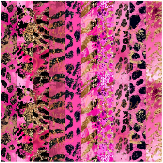 Pink Animal Print Washi/Stripe Vinyl
