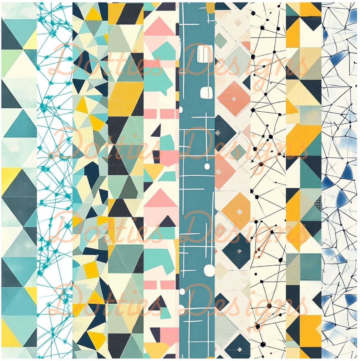 Teal Geometric Washi/Stripe Vinyl