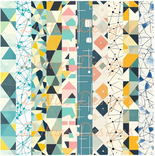 Teal Geometric Washi/Stripe Vinyl