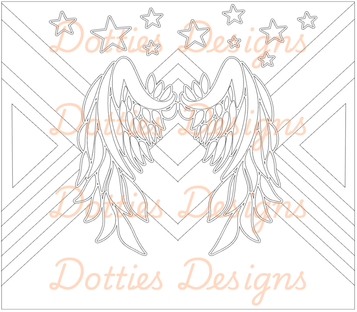 KGD Abstract Wings Pre Cut Template