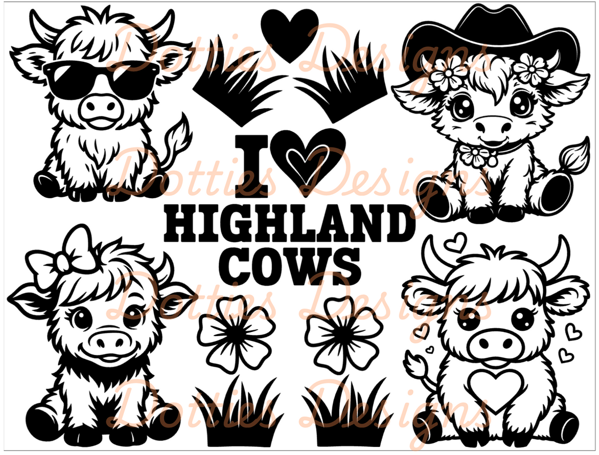 I LOVE Highland Cows Elements Peekaboo (Advanced)
