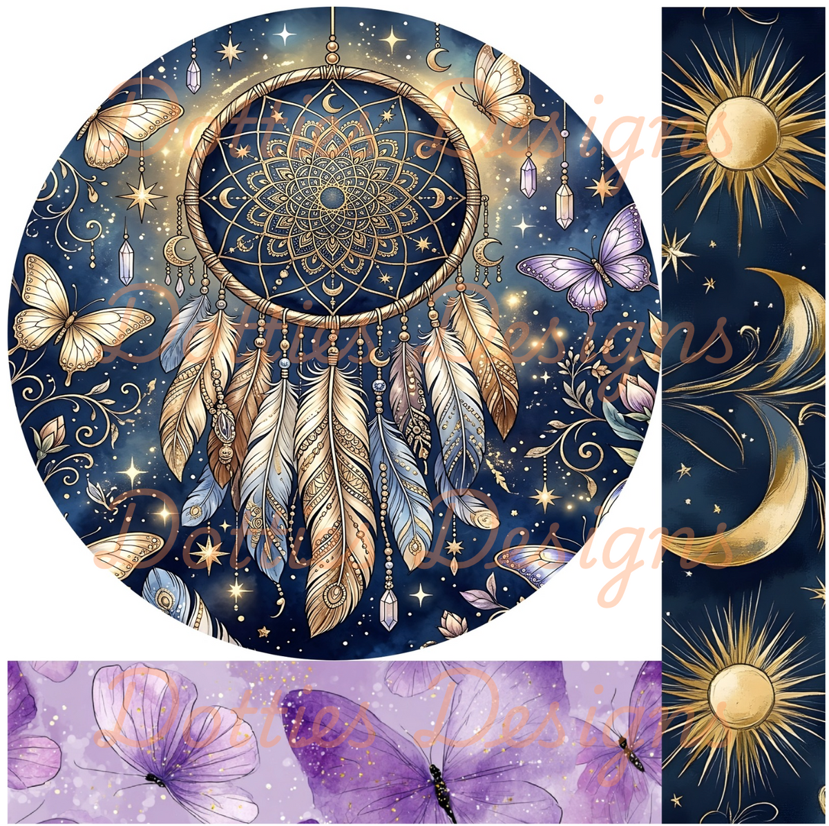 10"x 10" Dreamcatcher Mixed Media Circle