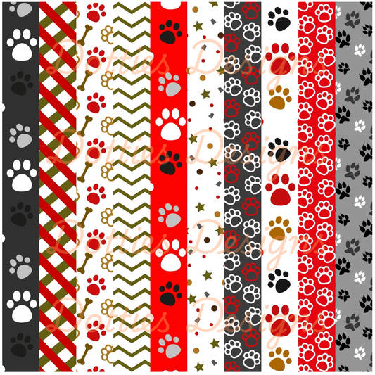 Dog Paw Washi/Stripe Vinyl