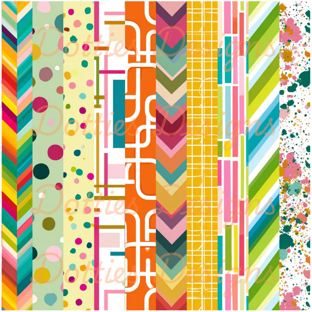 Retro Geometric Washi/Stripe Vinyl