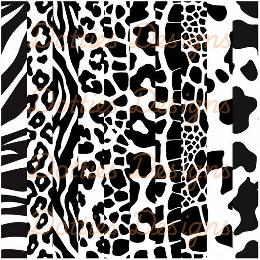 Black & White Animal/Stripe Vinyl