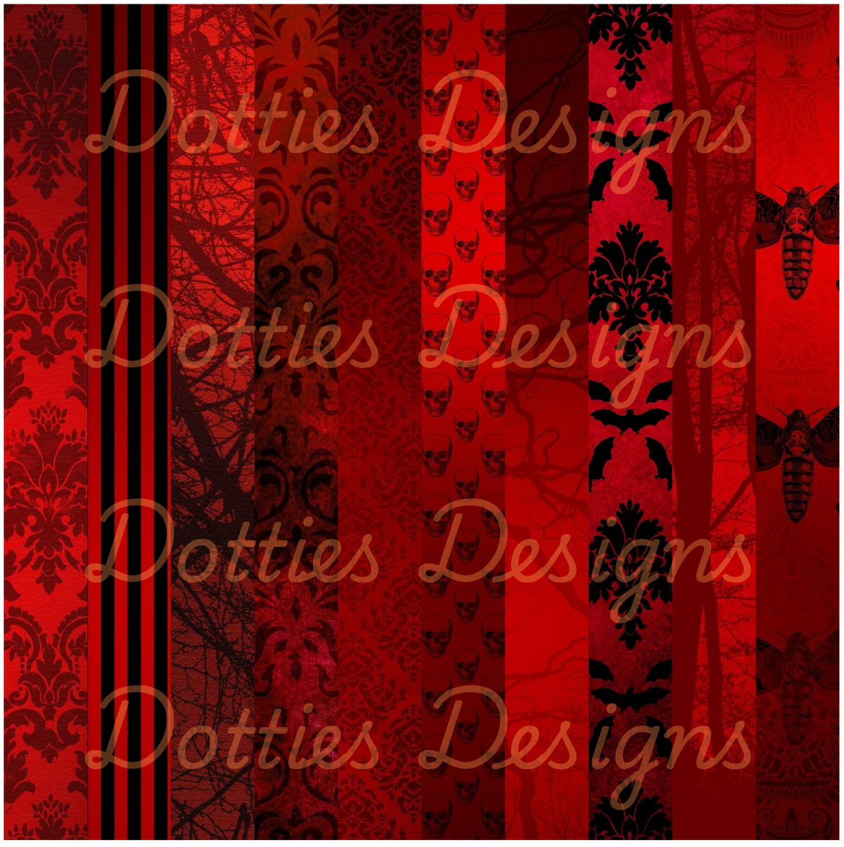 Red Gothic/Stripe Vinyl