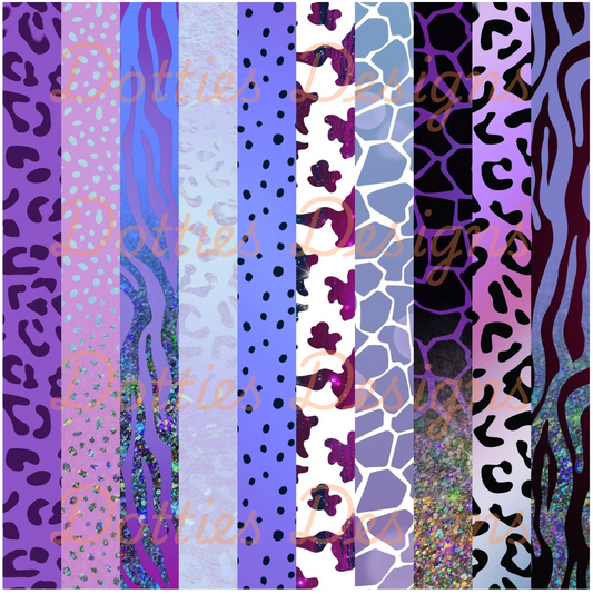 Purple Animal Print Washi/Stripe Vinyl