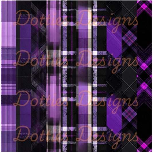 Purple Plaid Washi/Stripe Vinyl