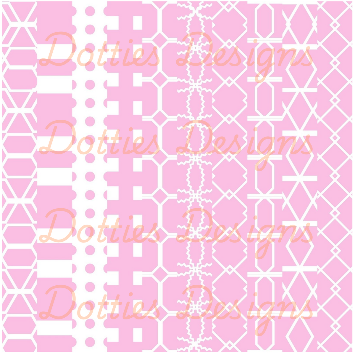 Pastel Pink & White Washi/Stripe Vinyl