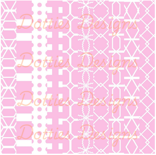 Pastel Pink & White Washi/Stripe Vinyl