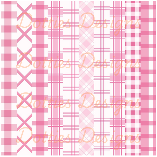Pink Plaid Washi/Stripe Vinyl