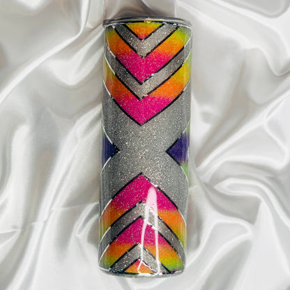 Rainbow 20oz Stainless Steel Skinny Glitter Boujee X Epoxy Tumbler